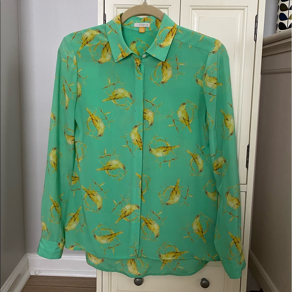 Leifsdottir Anthropologie Silk Seaside Blouse Top
